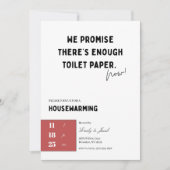 Funny Housewarming Invitation • Toilet Paper Quote Kaart (Voorkant)