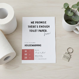 Funny Housewarming Invitation • Toilet Paper Quote Kaart