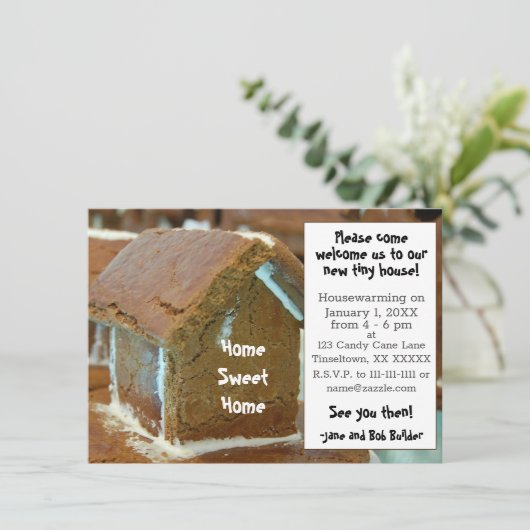 Funny Housewarming New Home Uitnodiging (Staand voorkant)