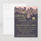 Funny Housewarming Party design Aankondigingskaart (Voorkant / Achterkant)