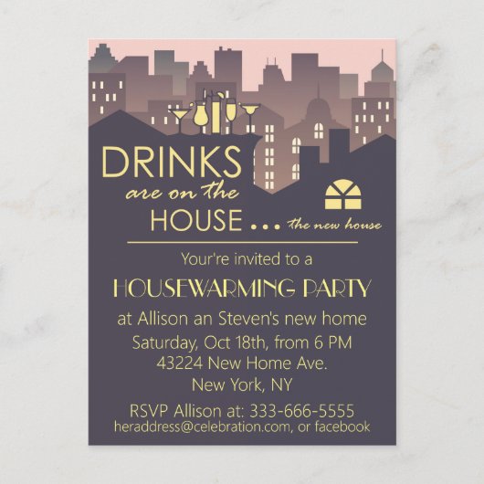 Funny Housewarming Party design Aankondigingskaart (Voorkant)