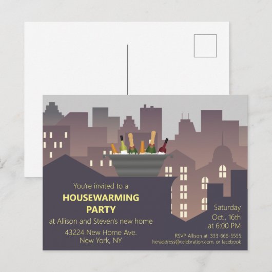 Funny Housewarming Party design Briefkaart (Voorkant / Achterkant)