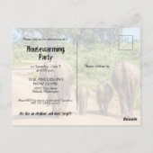 Funny Housewarming Party Elephants Moved Briefkaart (Achterkant)