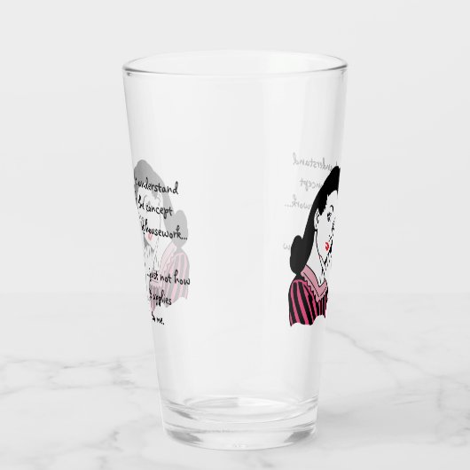 Funny Housework Concept Glas (Rechts)