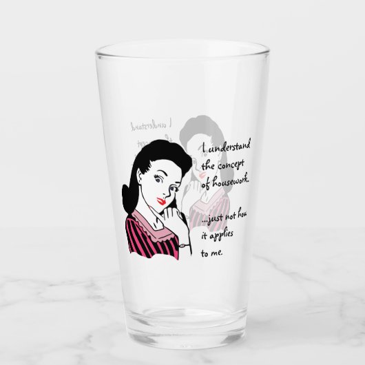 Funny Housework Concept Glas (Voorkant)