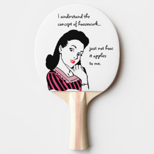 Funny Housework Concept Tafeltennisbatje