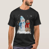 Funny Hovawart Dog Christmas Snowman Christmas Paj T-shirt (Voorkant)