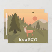 Funny "How Old" Whitetail Buck Baby Aankondigingskaart (Voorkant / Achterkant)