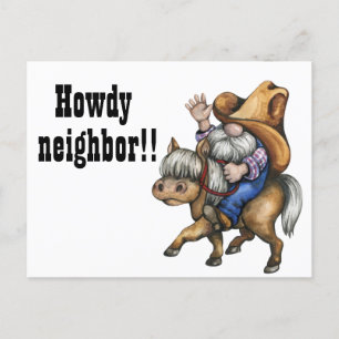 Funny Howdy buurvrouw Greeting Briefkaart