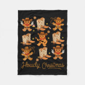 Funny Howdy Christmas Gingerbread Cowboy Rodeo Wes Fleece Deken (Voorkant)