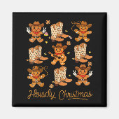 Funny Howdy Christmas Gingerbread Cowboy Rodeo Wes Magneet (Voorkant)