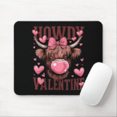 Funny Howdy Valentine Highland Cow Valentine’s Day Muismat (Met muis)