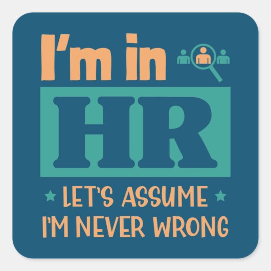 Funny HR Officer Gift | Personeelswerkerscode Vierkante Sticker (Voorkant)