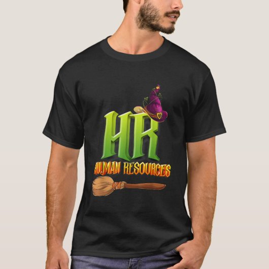 Funny HR Witch Human Resources Pumpkin Halloween C T-shirt (Voorkant)