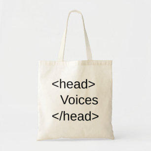 Funny HTML-Voices in</head> Tote Bag