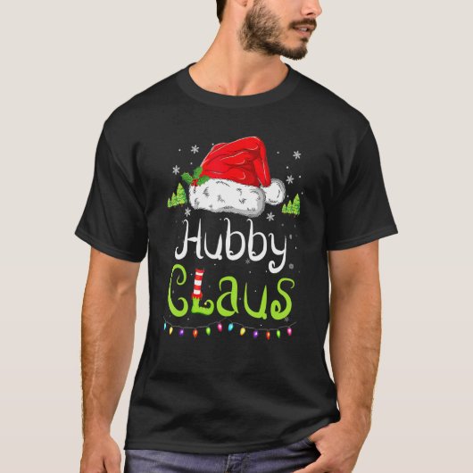 Funny Hubby Claus kerstpyjama Santa Hat Fami T-shirt (Voorkant)