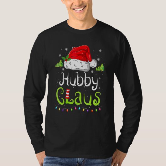 Funny Hubby Claus kerstpyjama Santa Hat Fami T-shirt (Voorkant)