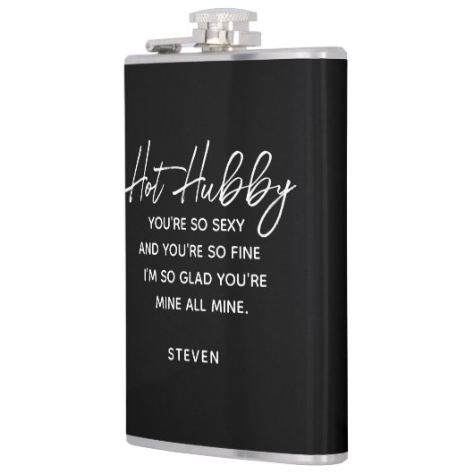 Funny Hubby Husband Romantic Poem Gepersonaliseerd Heupfles (Links)