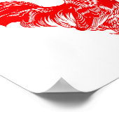 Funny Huge Mens Rooster Graphic Poster (Hoek)