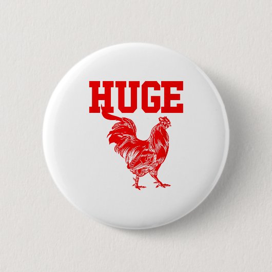 Funny Huge Mens Rooster Graphic Ronde Button 5,7 Cm (Voorkant)