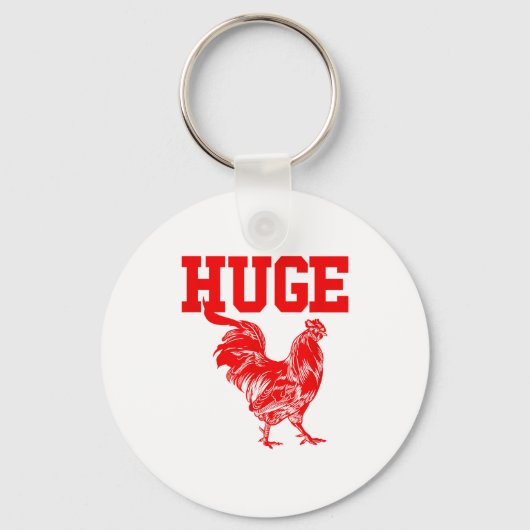 Funny Huge Mens Rooster Graphic Sleutelhanger (Voorkant)