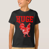 Funny Huge Mens Rooster Graphic  T-shirt (Voorkant)