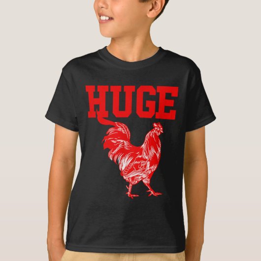 Funny Huge Mens Rooster Graphic  T-shirt (Voorkant)