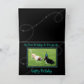 Funny "Huid & Seek" Birthday Card met Bassets Kaart (Binnen)