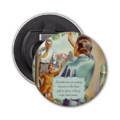 Funny  Huisvrouw Art en Citaat Button Flesopener (Voorkant)