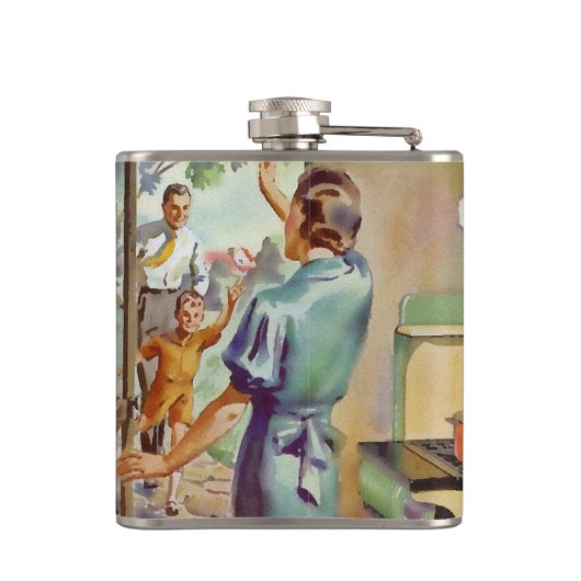 Funny  Huisvrouw Art en Citaat Heupfles (Achterkant)