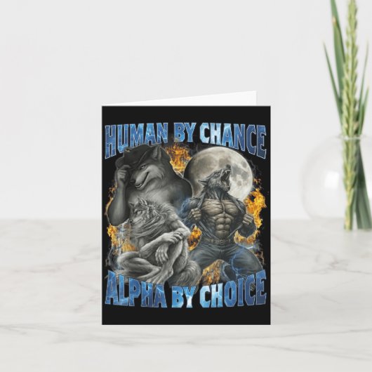 Funny Human By Chance Alpha By Choice Wolf Matchin Kaart (Voorkant)