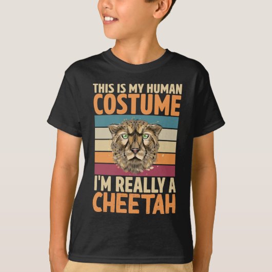 Funny Human Costume Cheetah Lover T-shirt (Voorkant)