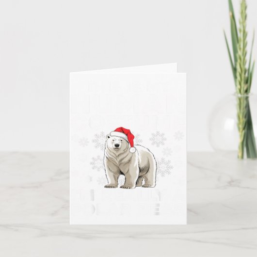 Funny Human Costume Lar Bear Christmas Lights Sant Kaart (Voorkant)