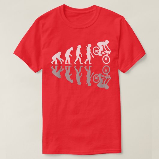 Funny Human Evolution Downhill Mountain Bike MTB B T-shirt (Design voorkant)