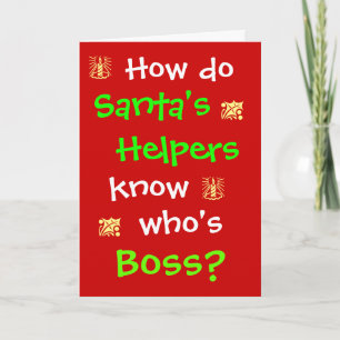 Funny Human Resources Boss Work Joke Kerstmis Feestdagen Kaart