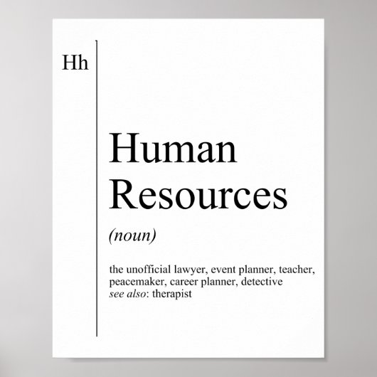 Funny Human Resources Definition Poster (Voorkant)