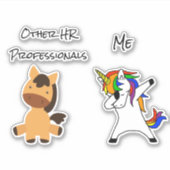 Funny Human Resources HR Eenhoorn paard Sticker (Voorkant)