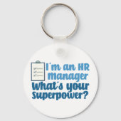 Funny Human Resources Manager Superheld Sleutelhanger (Achterkant)