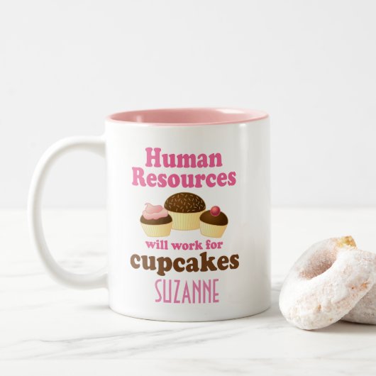 Funny Human Resources Personalized Gift Mok (Met donut)