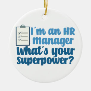 Funny Human Resources Superheld Keramisch Ornament