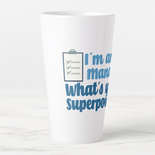 Funny Human Resources Superheld Latte Mok (Voorkant)