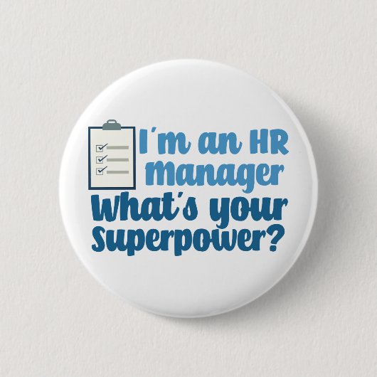 Funny Human Resources Superheld Ronde Button 5,7 Cm (Voorkant)