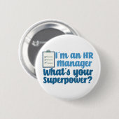 Funny Human Resources Superheld Ronde Button 5,7 Cm (Voorkant /achterkant)