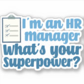 Funny Human Resources Superheld Sticker (Voorkant)