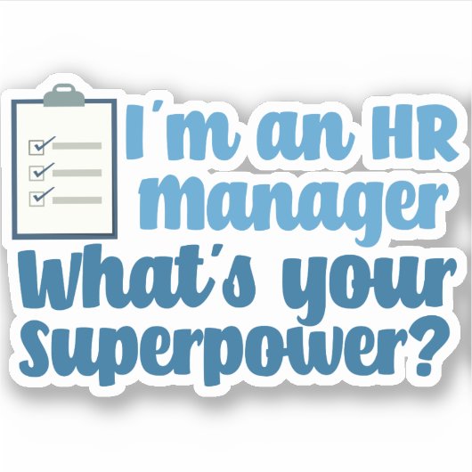 Funny Human Resources Superheld Sticker (Voorkant)