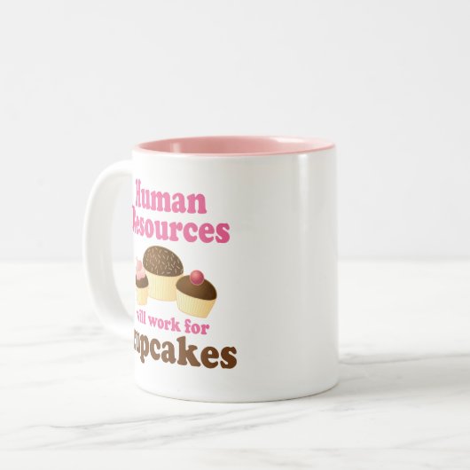 Funny Human Resources Tweekleurige Koffiemok (Voorkant links)