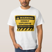 Funny Human Warning Labels (SLECHTS EXPLOSIEF) T-shirt (Voorkant)