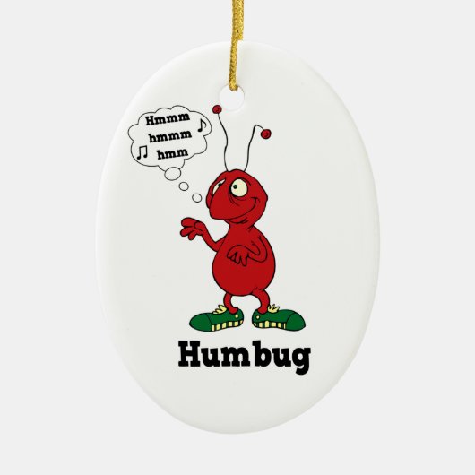 Funny Humbug Kerstversiering Keramisch Ornament (Voorkant)