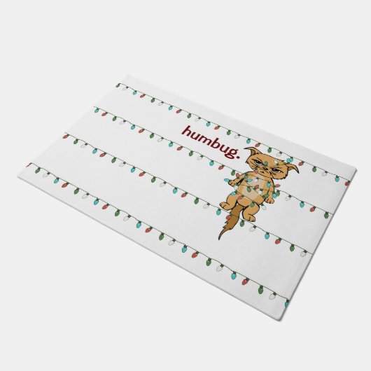 Funny Humbug Tangled Grumpy Kerstmis Holiday Deurmat (Schuin)