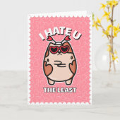 Funny Humor Cat Anti-Valentijnsdag Roze Harten Kaart (Gele Bloem)